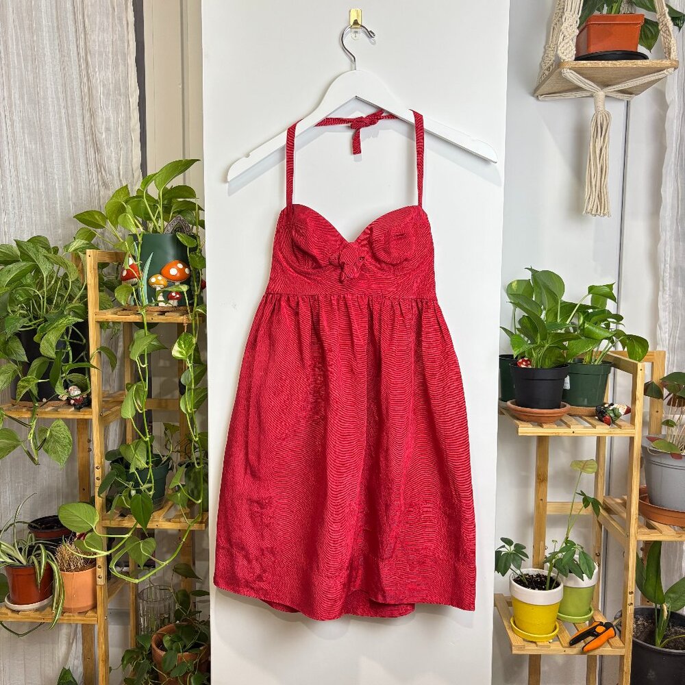 Rebecca Taylor Hot‎ Pink Rose Halter Dress Size 4